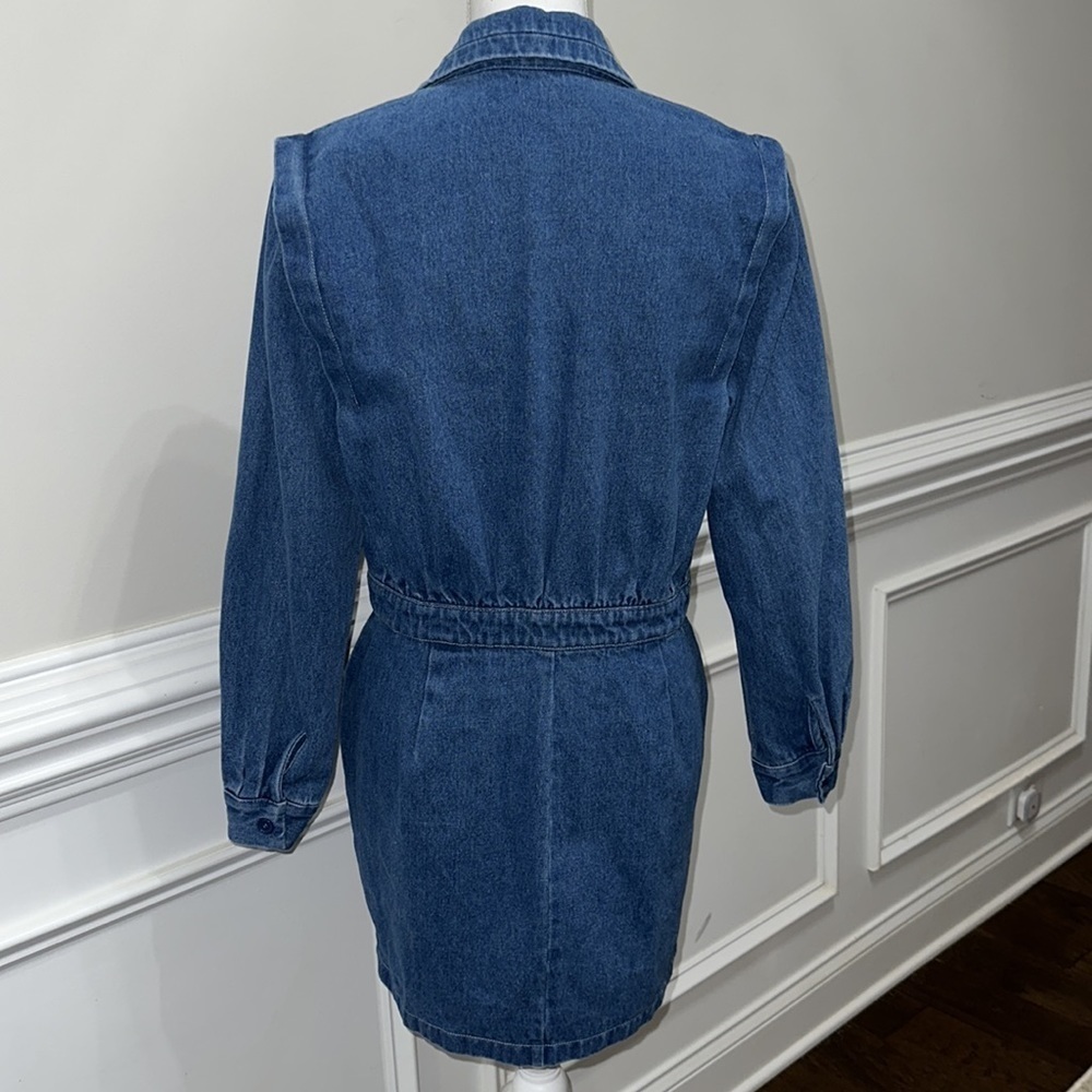 Gabrielle Union Kadesha Zip Front Denim Dress Size M - Picture 6 of 9